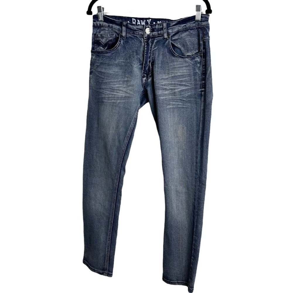 RawX Men's 30x30 Standard Skinny Jeans Intentional Fading Feathering Stretch